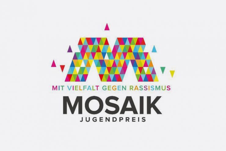 logo mosaik jugendpreis, mit vielfalt gegen rassismus