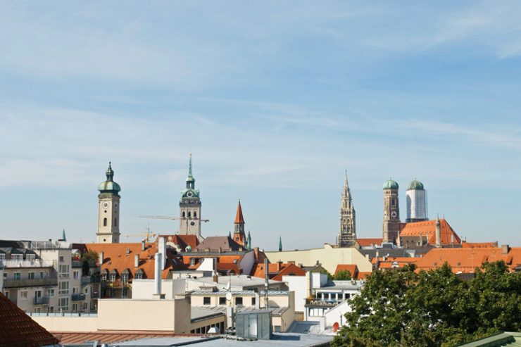 blick aus dem paedagogischen institut auf die muenchner innenstadt, foto: bernhard lang