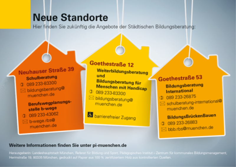 Grafik mit den drei Standorten der Bildungsberatung