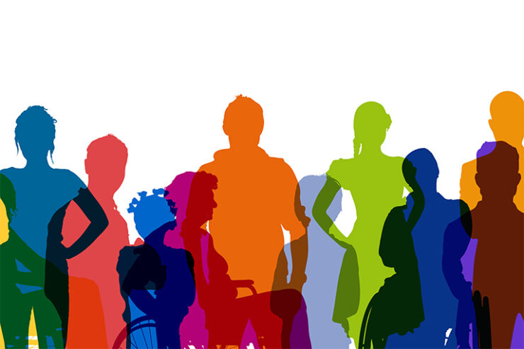 Bunte Silhouetten von Menschen, Foto: Adobe Stock, Robert Kneschke